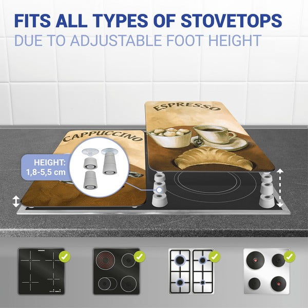 Edzett üveg tűzhely fedőlap szett 2 db-os 30x52 cm Coffee – Wenko-image-3