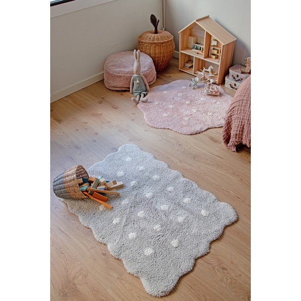 Szürke mosható kézi szövésű pamut gyerek szőnyeg 70x100 cm Mini Biscuit Pearl Grey – Lorena Canals-image-4