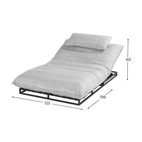 Világosszürke fém-párnázott kerti napozóágy Emma – Hartman-image-2