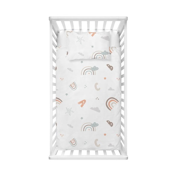 Fehér renforcé pamut gyerek ágyneműhuzat babaágyhoz 100x150 cm Abc – Mijolnir