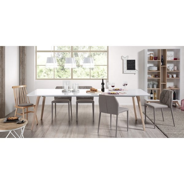 Bővíthető étkezőasztal hosszabbító asztallappal 90x140 cm Eunice – Kave Home-image-2