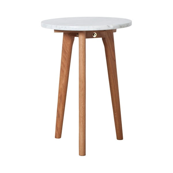 Zuiver tárolóasztal kőmintás asztallappal, ⌀ 32 cm - Zuiver