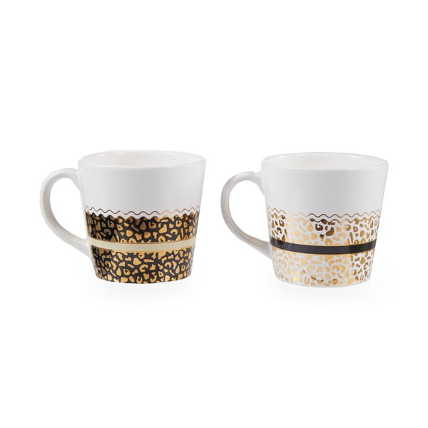 Fehér-aranyszínű agyagkerámia bögre szett 2 db-os 300 ml London – Premier Housewares-image-2