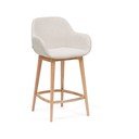 Bézs kárpitozott karfás bárszék (ülésmagasság 66 cm) Konna – Kave Home