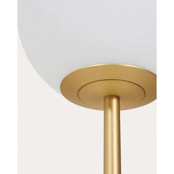 Fehér-aranyszínű állólámpa üveg búrával (magasság 155 cm) Brisia – Kave Home-image-3