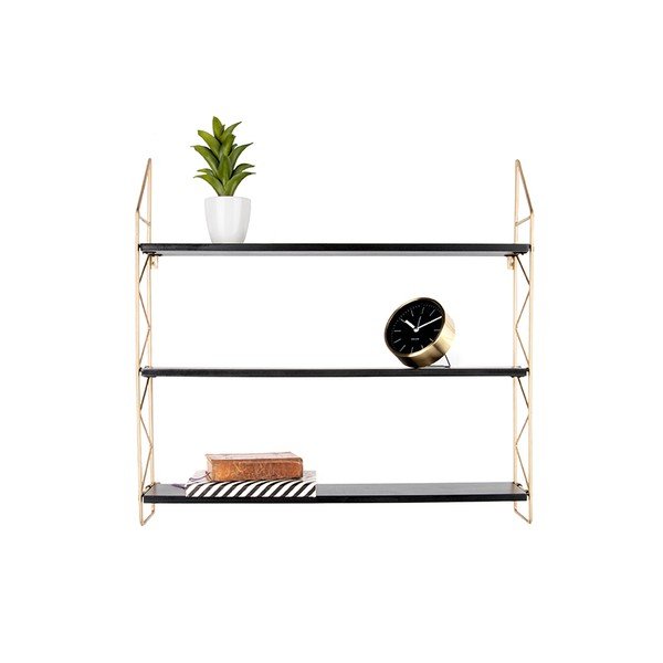 Zig Zag falipolc aranyszínű konstrukcióval - PT LIVING-image-1
