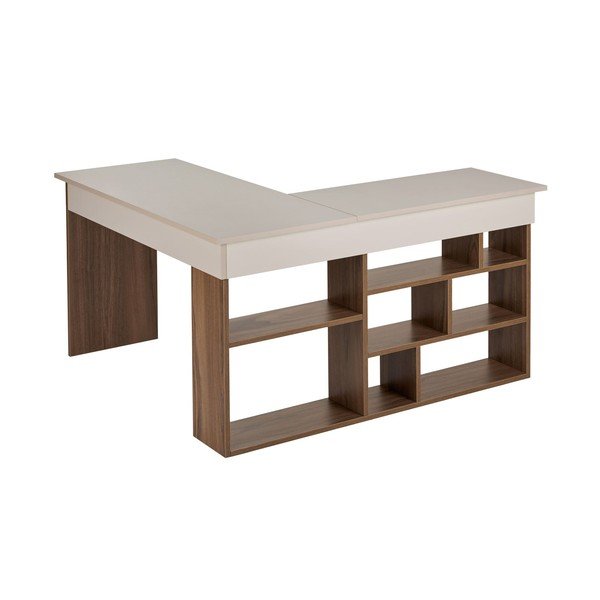 Íróasztal diófa dekorral 120x130 cm Vesper – Kalune Design