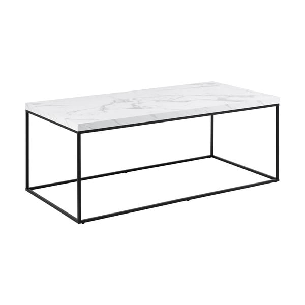 Fehér dohányzóasztal márvány dekoros asztallappal 55x110 cm Barossa – Actona-image-3