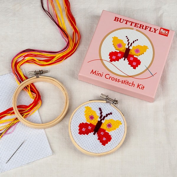 Kreatív készlet Cross-stitch Kit Butterfly – Rex London-image-1