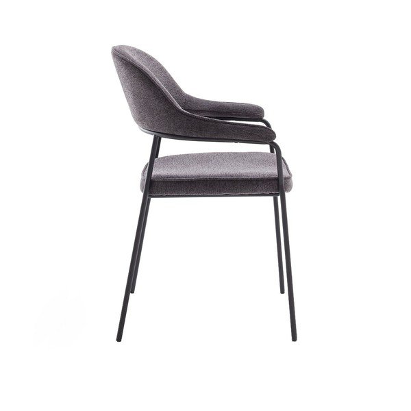 Sötétszürke karfás étkezőszék Kindersley – Unique Furniture-image-2