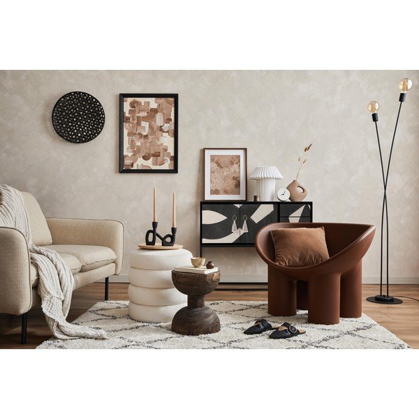 Fekete-bézs alacsony komód 113x92 cm Freya – Really Nice Things-image-4