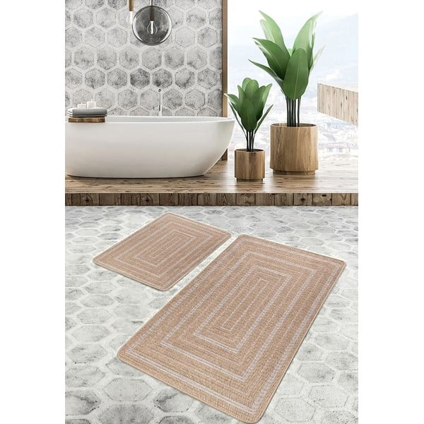 Barna fürdőszobai kilépő szett 2 db-os 60x100 cm – Mila Home-image-4