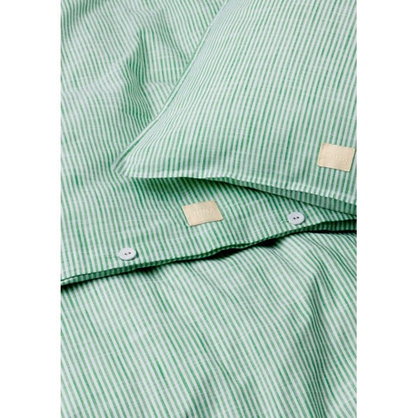 Fehér-zöld kétszemélyes-hosszabbított bio pamut ágyneműhuzat 200x220 cm Monochrome Lines – JUNA-image-2