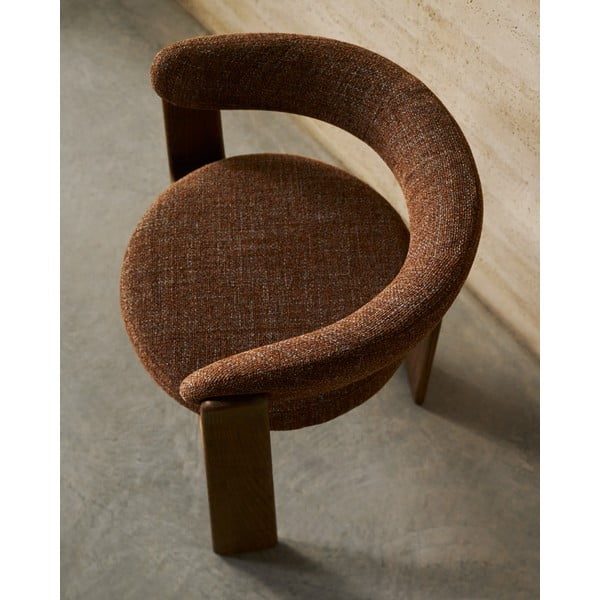 Barna kőrisfa karfás étkezőfotel Granite – Kave Home-image-2