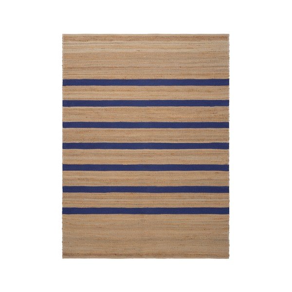 Kék-natúr színű kézi szövésű jutakeverék szőnyeg 160x230 cm Otti – Jotex