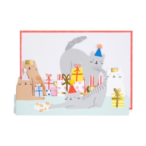 Üdvözlőlap Cat Party – Meri Meri-image-1