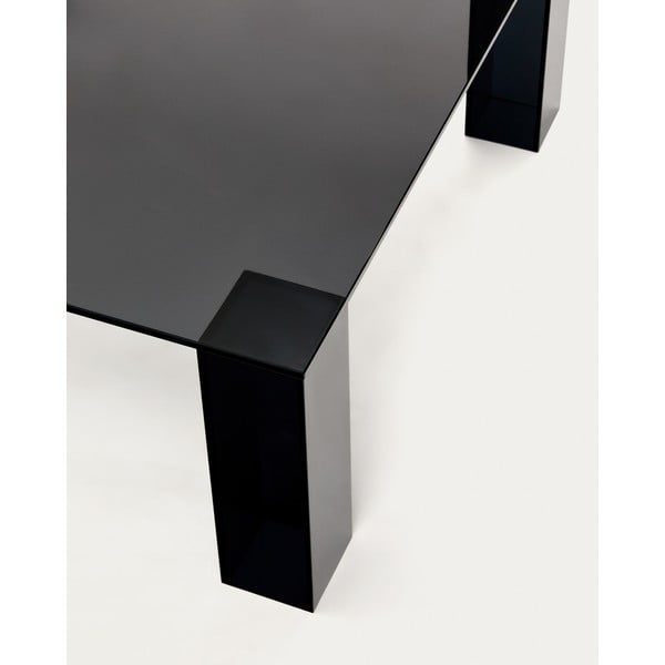 Sötétszürke üveg dohányzóasztal 85x85 cm Adularia – Kave Home-image-4