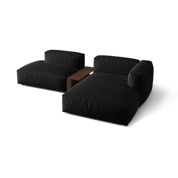 Fekete moduláris sarokkanapé (jobb oldali) Martina – Micadoni Home-image-3