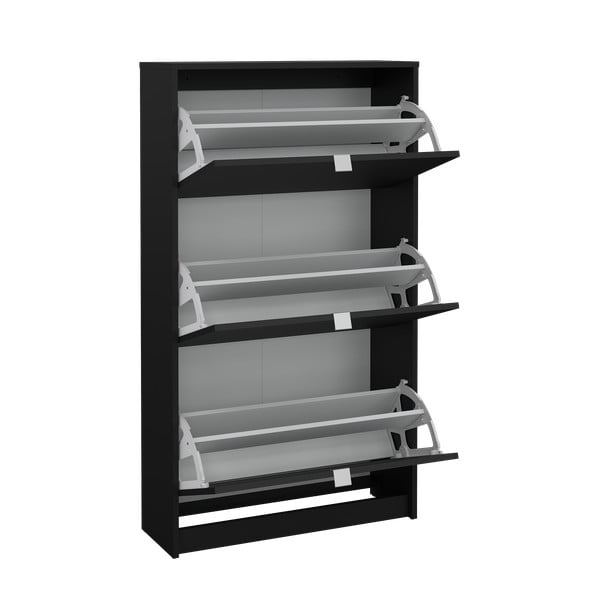 Fekete billenő ajtós cipőtartó Shoes – Tvilum-image-4