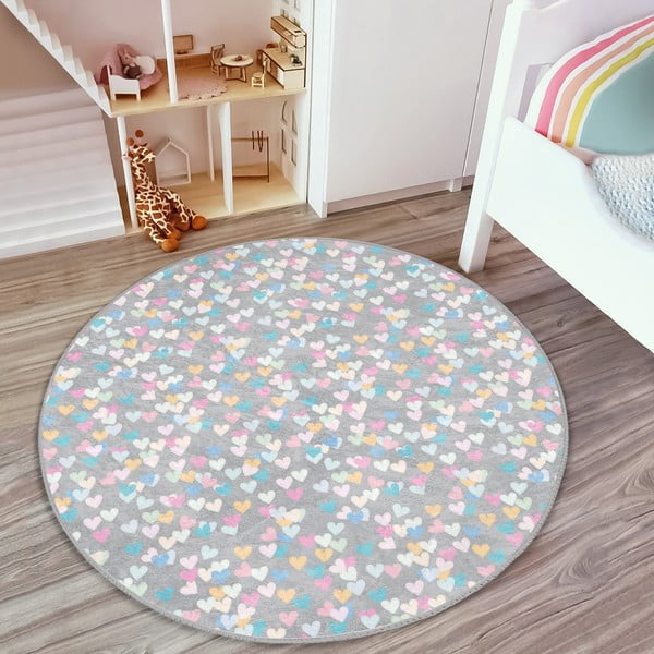 Világosszürke gyerek szőnyeg ø 80 cm Comfort – Mila Home-image-4