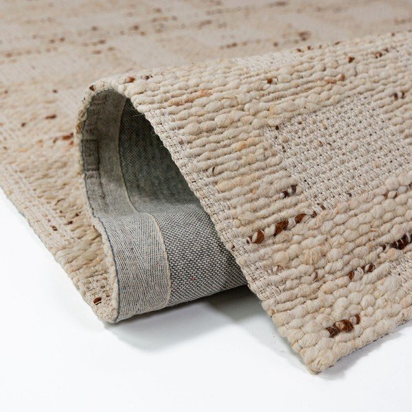 Natúr színű kézi szövésű gyapjúkeverék szőnyeg 140x200 cm Rova Blend – Flair Rugs-image-4