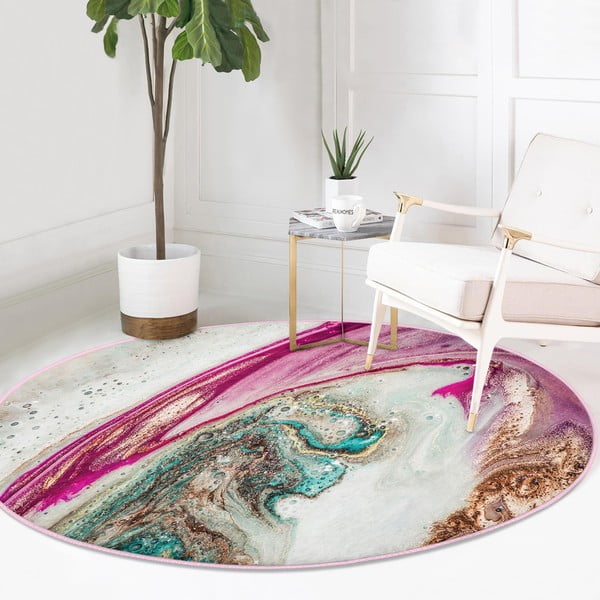 Mosható-robotporszívóval tisztítható kerek szőnyeg ø 120 cm Comfort – Mila Home-image-2