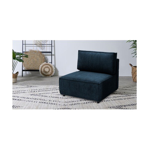 Sötétkék kordbársony kanapé modul (középső rész) Nihad modular – Bobochic Paris-image-1