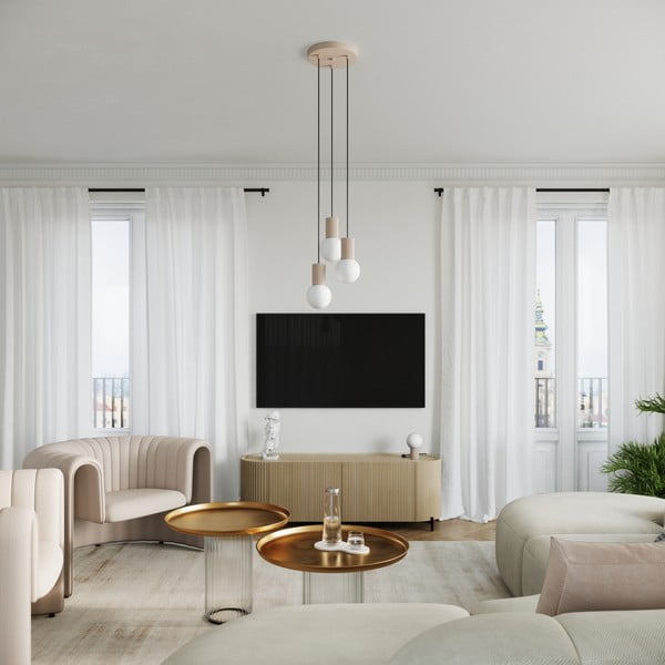 Szürkésbarna asztali lámpa üveg búrával (magasság 19 cm) Orbital – Sollux-image-4