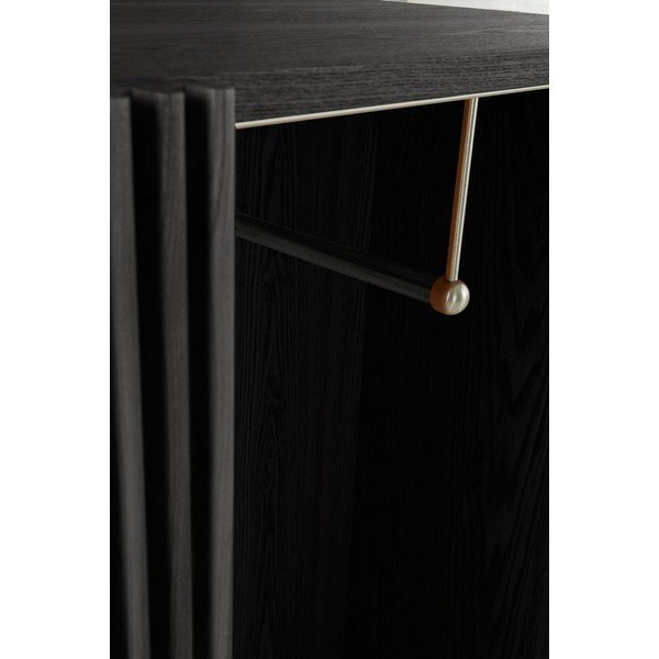 Fekete előszoba bútor kőrisfa dekorral 110x120x40 cm Sion – Jotex-image-2