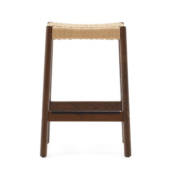 Barna-natúr színű tölgyfa bárszék szett 2 db-os (ülésmagasság 66 cm) Yalia – Kave Home-image-2