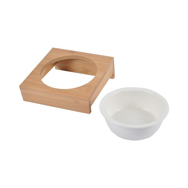 Bambusz tálka állvánnyal kutyáknak ø 12 cm – Love Story-image-1