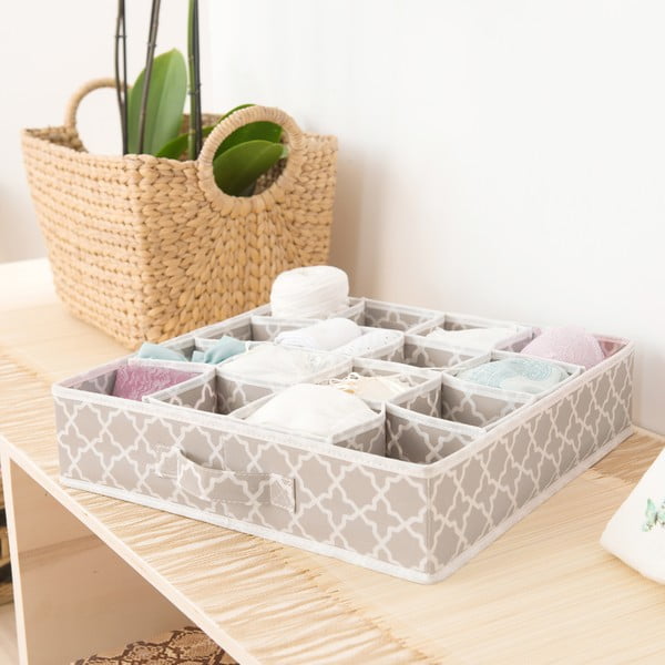 Bézs 16 rekeszes fiókrendszerező, 40 x 40 cm - Compactor-image-1