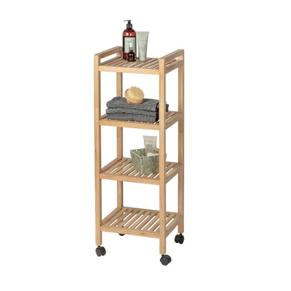 Natúr színű diófa fürdőszobai polcos állvány 35x97 cm Norway – Wenko-image-1