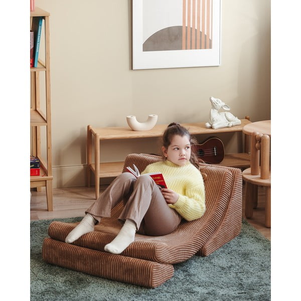 Barna kordbársony gyerek fotel Moon – Wigiwama-image-1