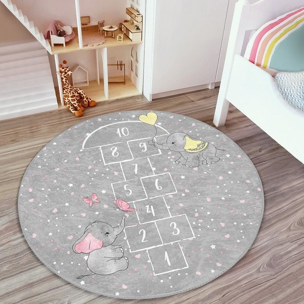 Szürke gyerek szőnyeg ø 80 cm Comfort – Mila Home-image-3