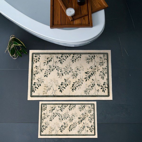 Bézs fürdőszobai kilépő szett 2 db-os 60x100 cm – Foutastic-image-2