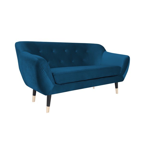 Amelie kék kanapé fekete lábakkal, 158 cm - Mazzini Sofas-image-2