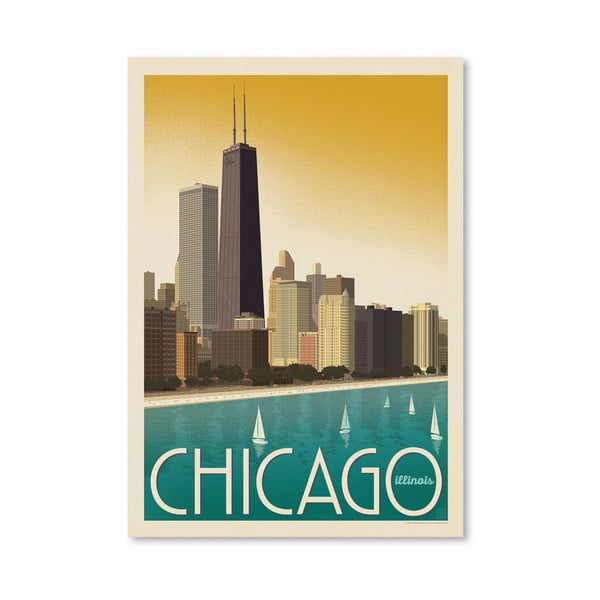 Chicago Sky poszter, 42 x 30 cm - Americanflat