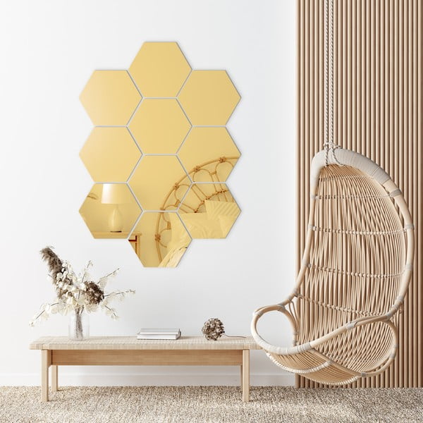 Falmatrica szett 12 db-os 17x20 cm Hexagons Gold – Ambiance-image-3
