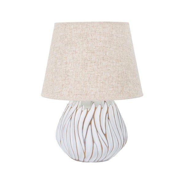 Bézs asztali lámpa textil búrával (magasság 48 cm) Honduras – Mauro Ferretti