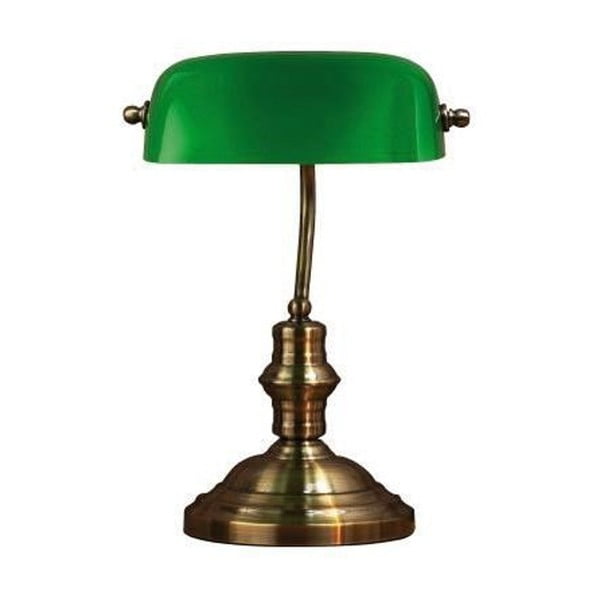 Bankers zöld-rézszínű asztali lámpa, magasság 42 cm - Markslöjd