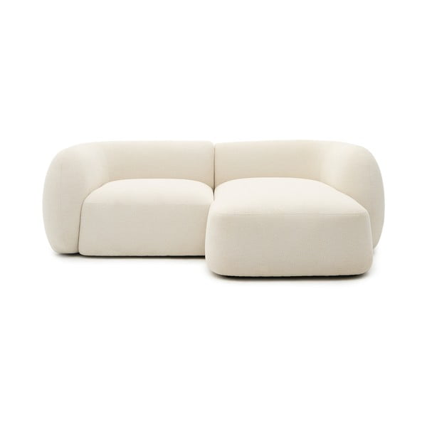 Krémszínű zsenília sarokkanapé (jobb oldali-heverő résszel) Martina – Kave Home