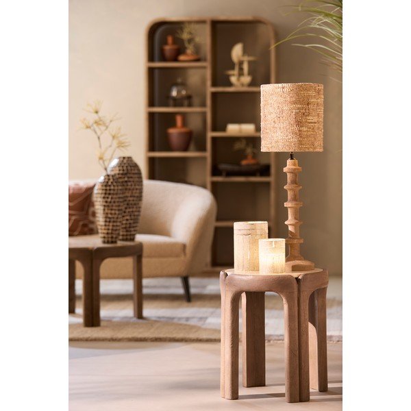 Kerek tárolóasztal kő asztallappal ø 45 cm Ali – Light & Living-image-1