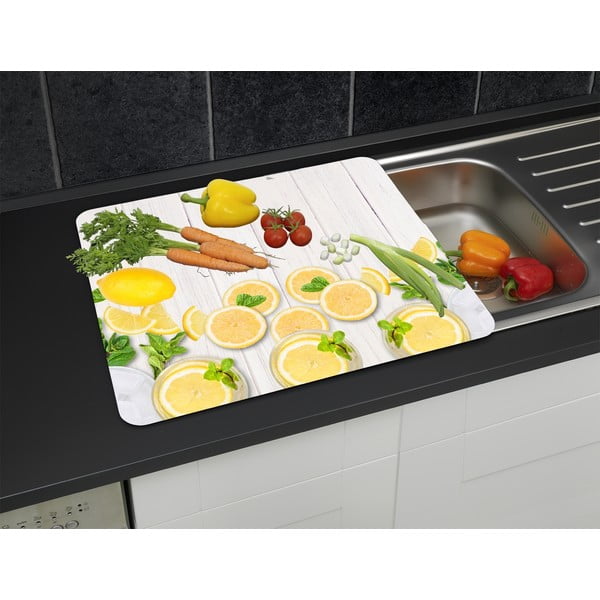 Edzett üveg falvédő tűzhelyhez 50x56 cm Lemons – Wenko-image-2