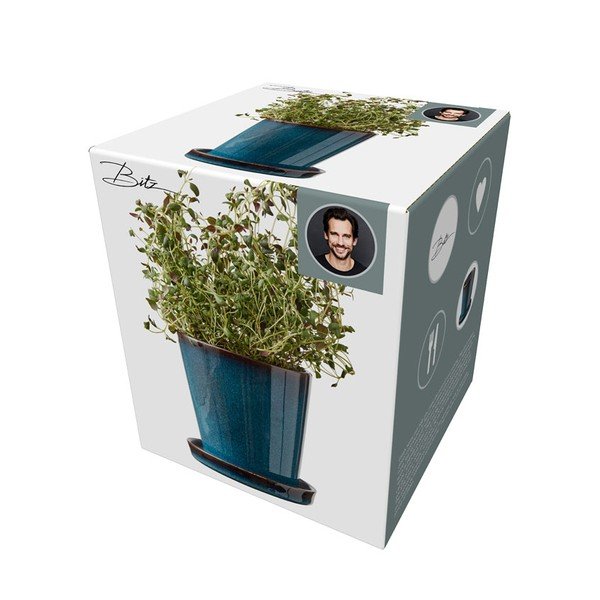 Kőedény kaspó ø 10 cm Gastro Dark Blue/Black – Bitz-image-3