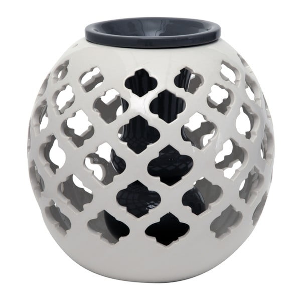Fekete-fehér kerek kerámia váza, 23,5 cm - Mauro Ferretti