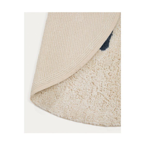 Elefántcsont színű mosható-kézi szövésű pamut gyerek szőnyeg ø100 cm Tandani – Kave Home-image-4