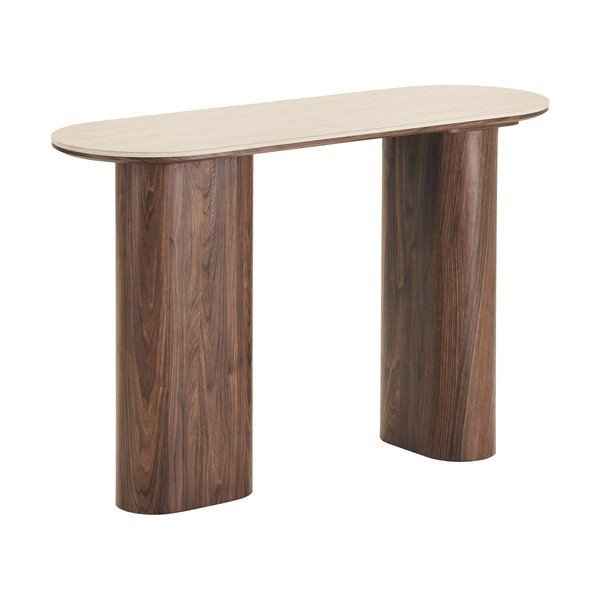 Bézs-sötétbarna konzolasztal kerámia asztallappal 40x120 cm Delphi – House Nordic