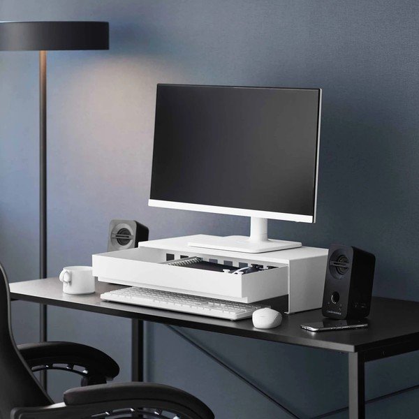 Fehér fém monitorállvány Tower – YAMAZAKI-image-2