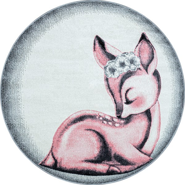 Világos rózsaszín-világosszürke gyerek szőnyeg ø 120 cm Bambi – Ayyildiz Carpets